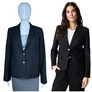 J. Crew Original Schoolboy Wool Blend Blazer Jacket Sz 8 Gold Buttons Old Money